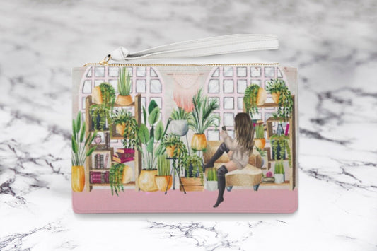 Botanical Bibliophile Plant Mom Reader Clutch Bag for Bookish Friend