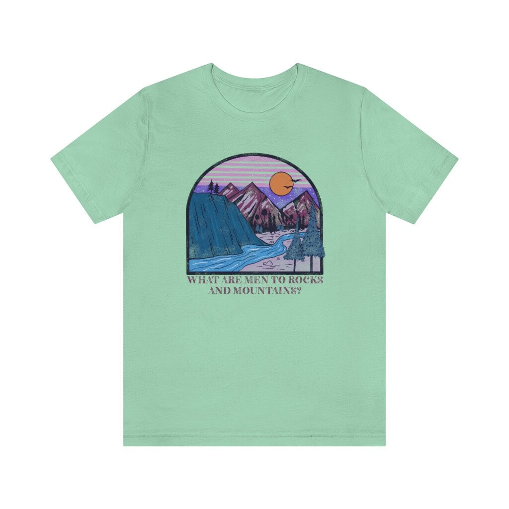 Jane Austen what men rocks mountains Unisex Jersey Short Sleeve Tee pride prejudice