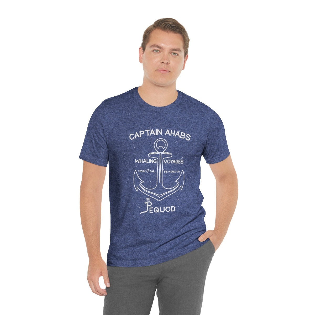 Captain Ahab's Whaling Cruise The Whale Moby Dick Classic Literature Herman Melville Unisex Jersey Short Sleeve Tee Reading Adventure Shirt