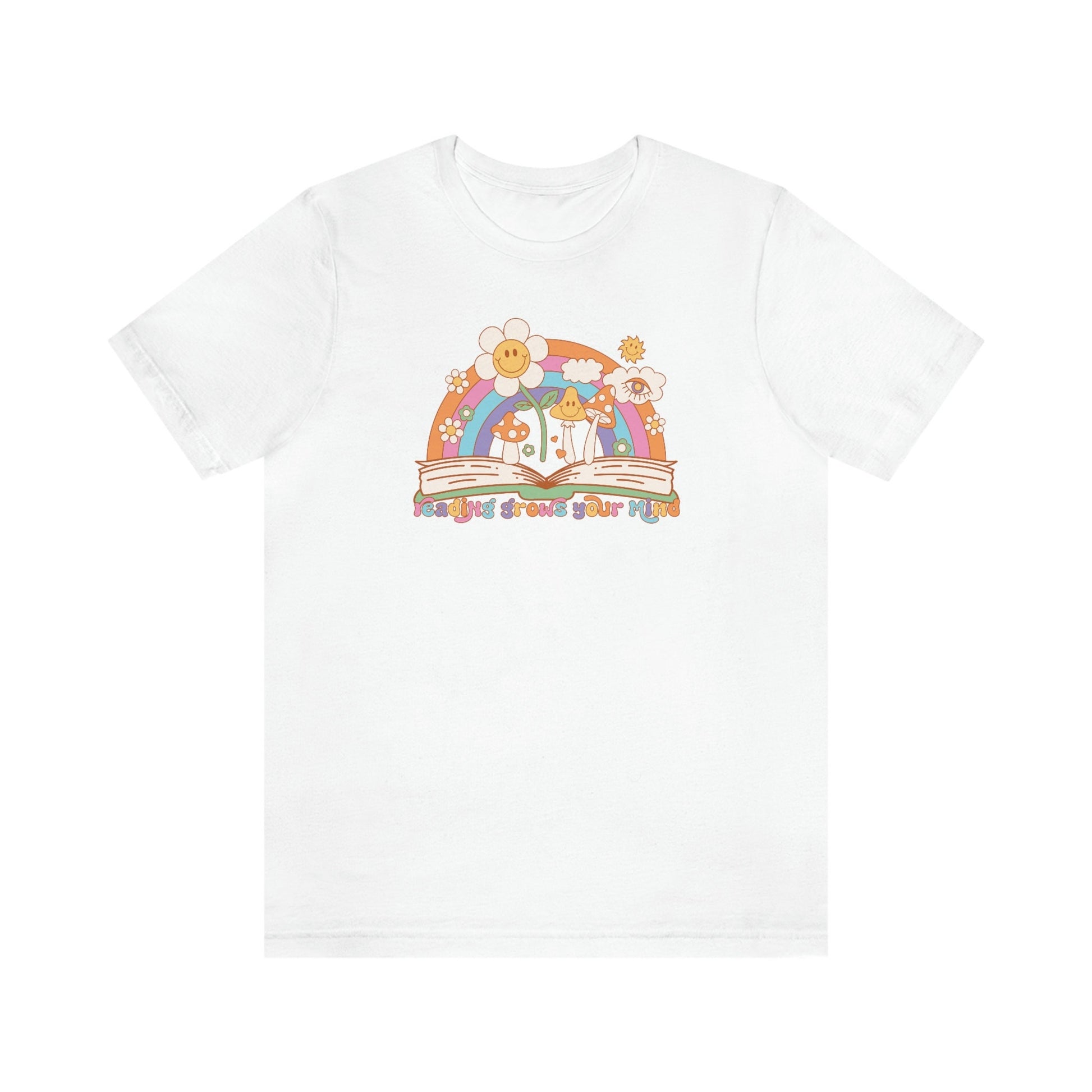 Reading Grows Your Mind Retro Bookish Shirt Unisex Jersey Short Sleeve Tee