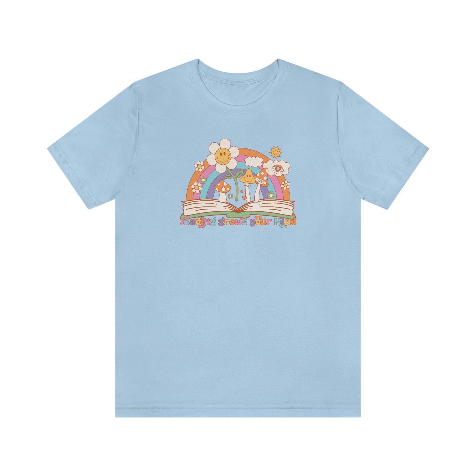 Reading Grows Your Mind Retro Bookish Shirt Unisex Jersey Short Sleeve Tee