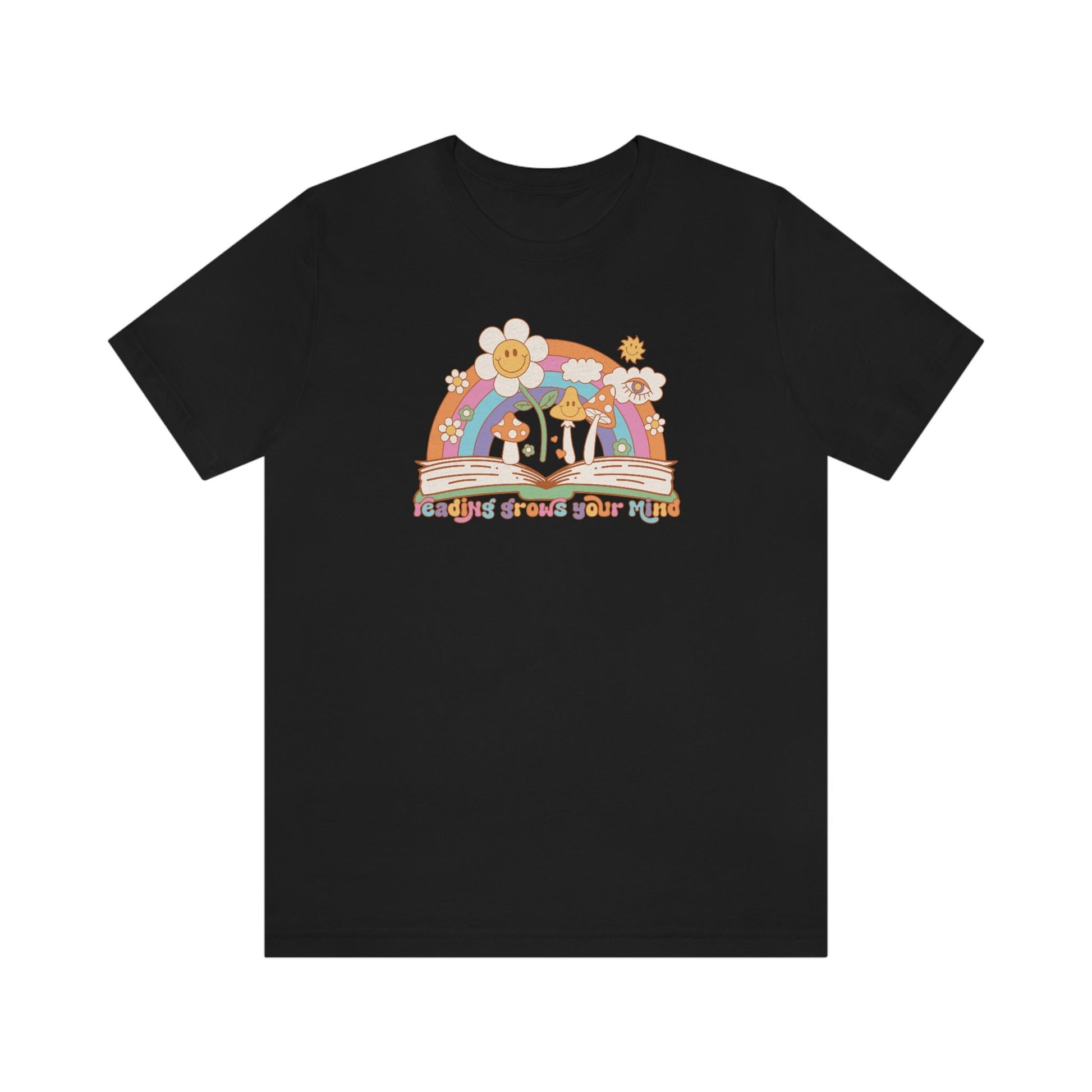 Reading Grows Your Mind Retro Bookish Shirt Unisex Jersey Short Sleeve Tee