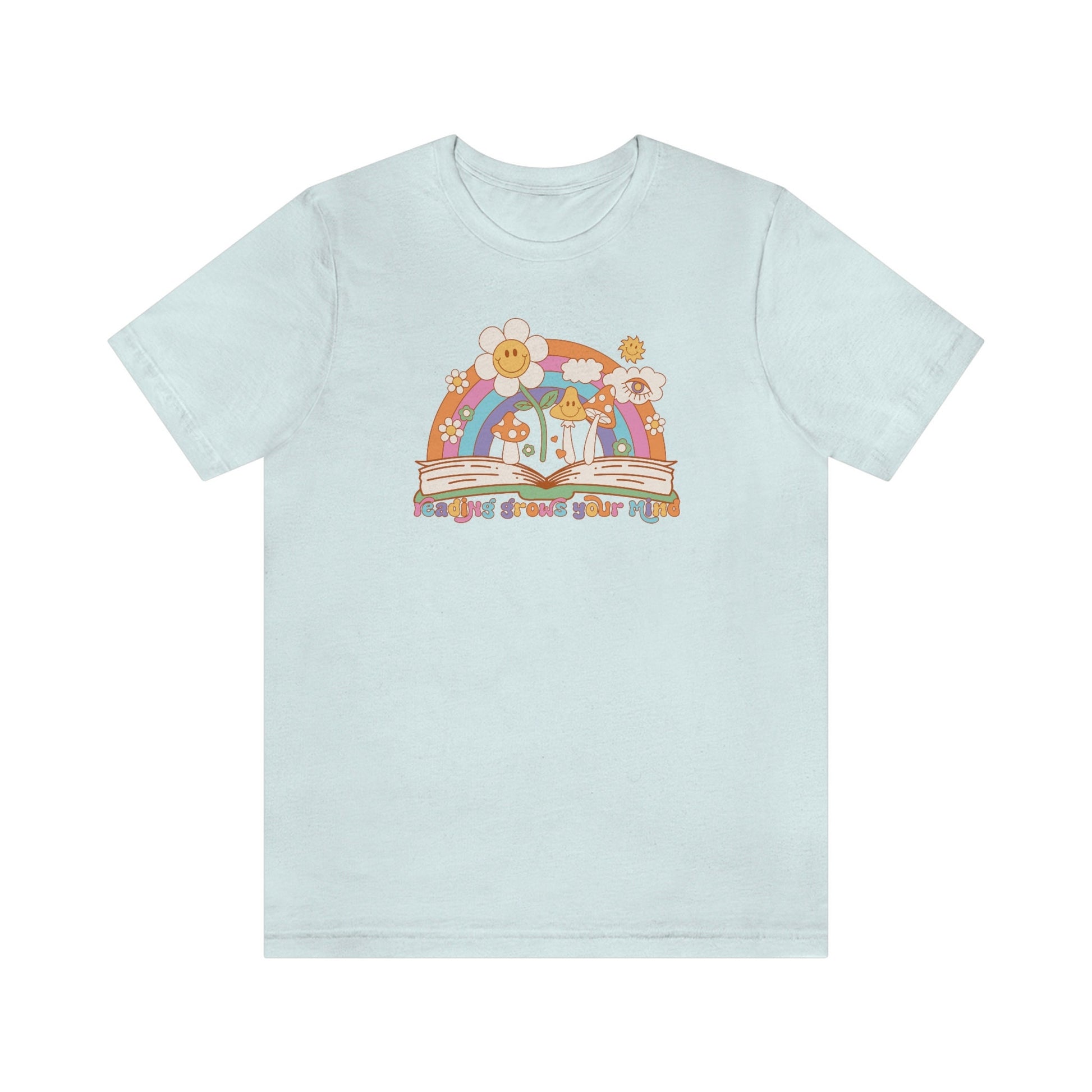 Reading Grows Your Mind Retro Bookish Shirt Unisex Jersey Short Sleeve Tee
