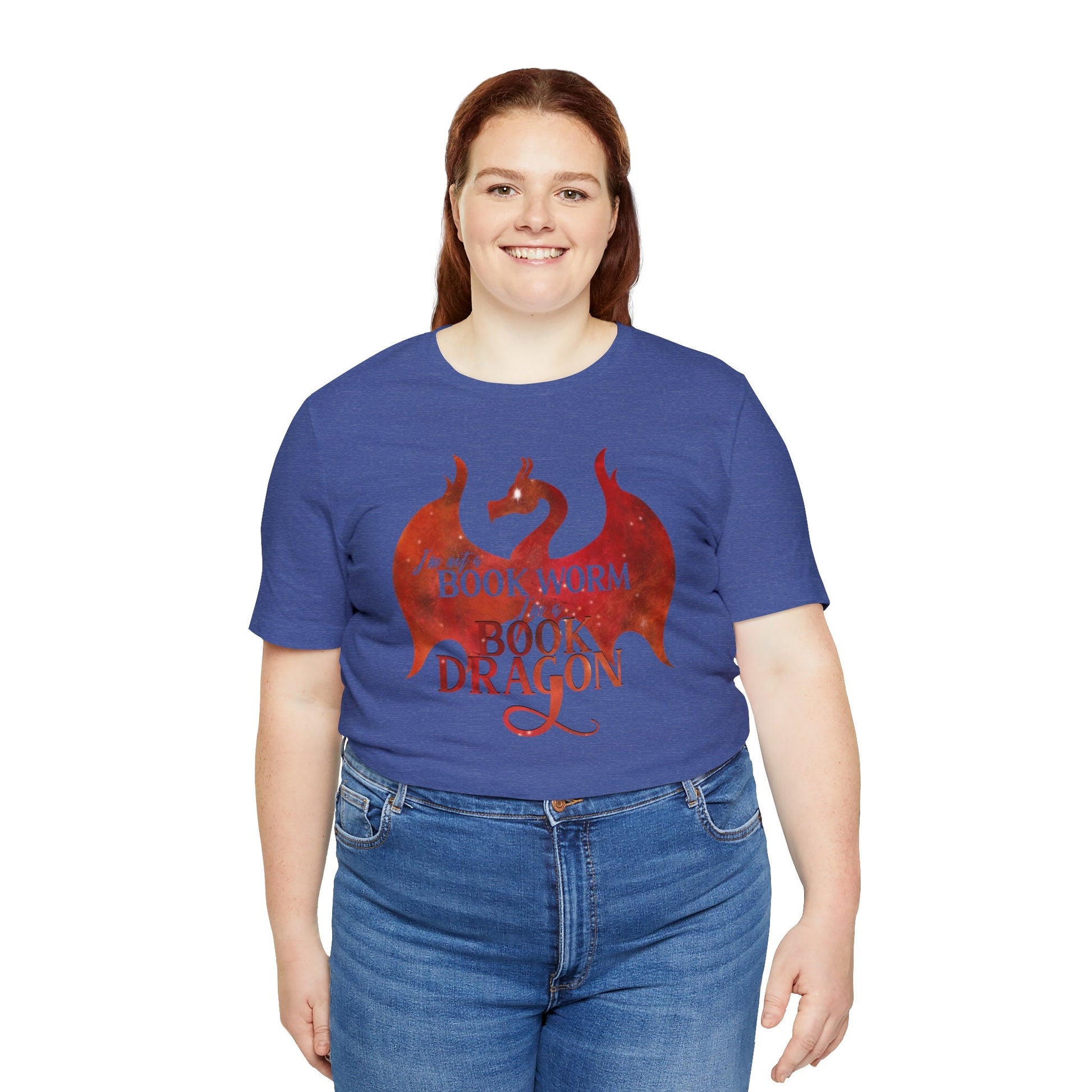 Fire Book Dragon Literary Tshirt for Fantasy Reader Fandom Merch for Bookish Friend Gift for Librarian I'm Not a Bookworm I'm a Book Dragon