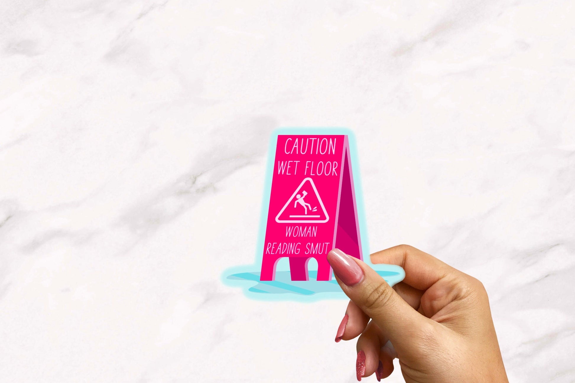 Caution Wet Floor Caution Sign Read Smut Spicy Books Romance Smut Reader Sticker Lady Kindle Spicy Love Dark Romance BookTok Bookstagram