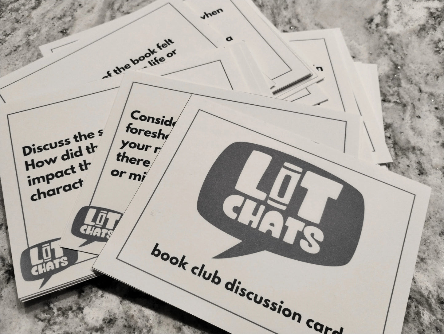 Lit Chats Book Club Discussion Topic Printable Digital Cards