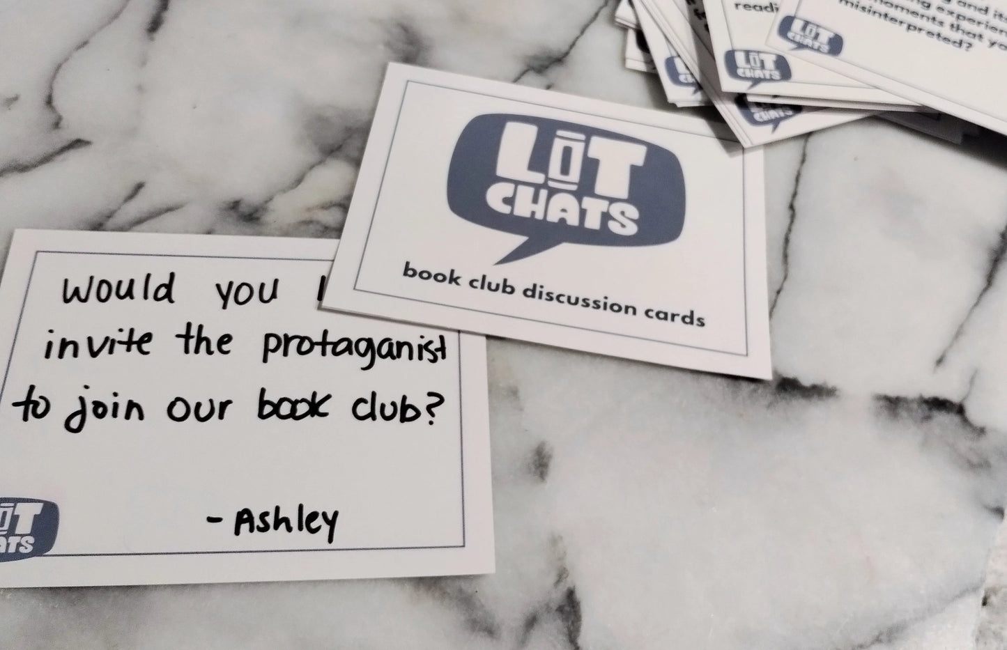 Lit Chats Book Club Discussion Topic Printable Digital Cards