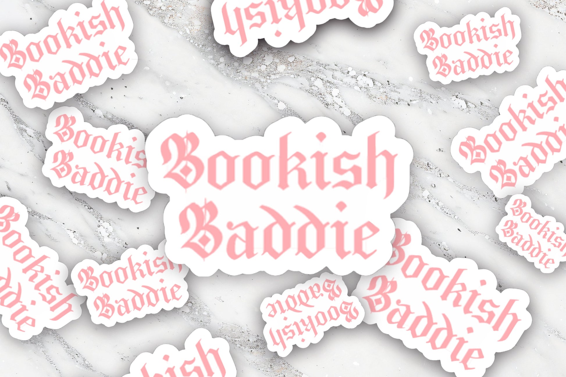 Pink Bookish Baddie Reader Funny Sticker for Bibliophile Bookstagram Friend Booktok Cute Nerdy Bookish Sticker for Book Cart Reading Journal