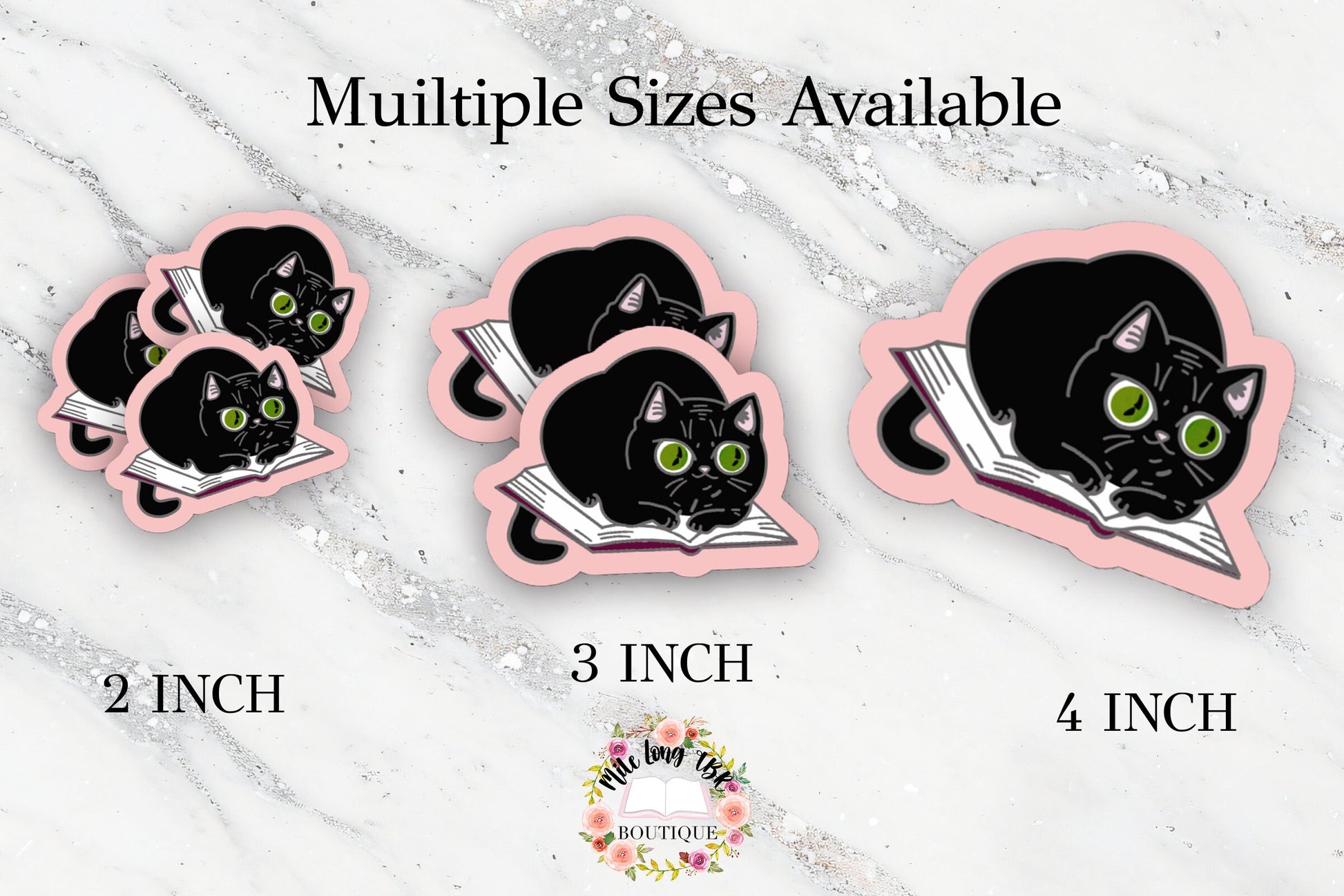 Kitty on Book Pink Bookish Sticker for Readers Cute Bookish Sticker for Book Cart Reading Journal Hydroflask Sticker Cat Lover Sticker Gift