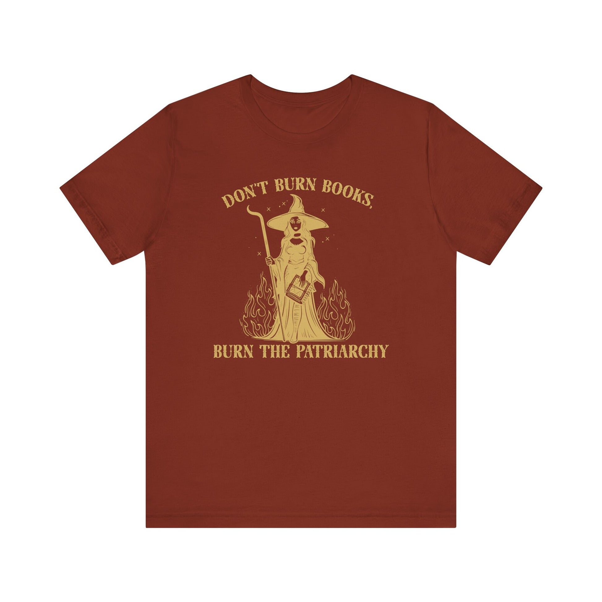 Don't Burn Books Burn the Patriarchy Witchy Anticensorship Book Witch Spooky Shirt for Reader Librarian Booktok Halloween Fall of Feminist