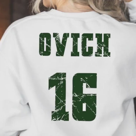 Bookish Beartown Benji Ovich Jersey Unisex Heavy Blend Crewneck Sweatshirt Bear town Logo Front and Number 16 Back