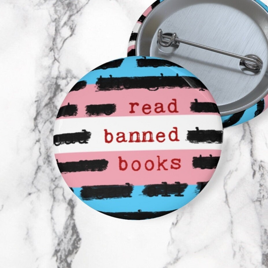 Save Trans Books Banned Pin Button Anticensorship