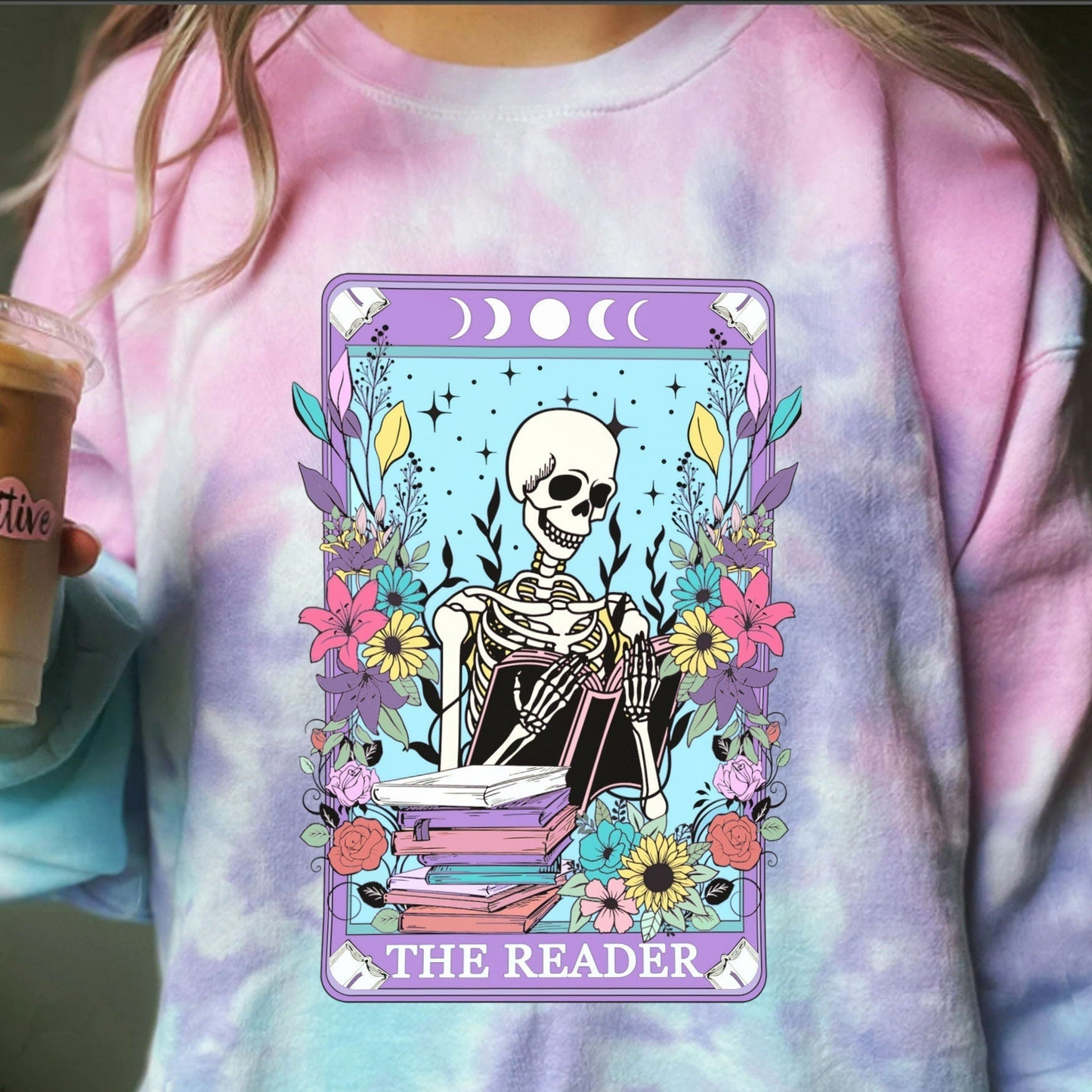 The Reader Pastel Tie Dye Bookish Sweatshirt