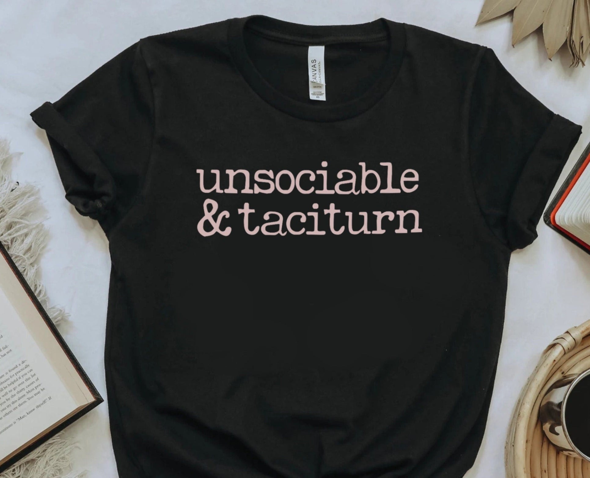 Unsociable and Taciturn Pride and Prejudice Quote for Austenite Mr Darcy Tshirt for Introvert Unisex Jersey Short Sleeve Tee